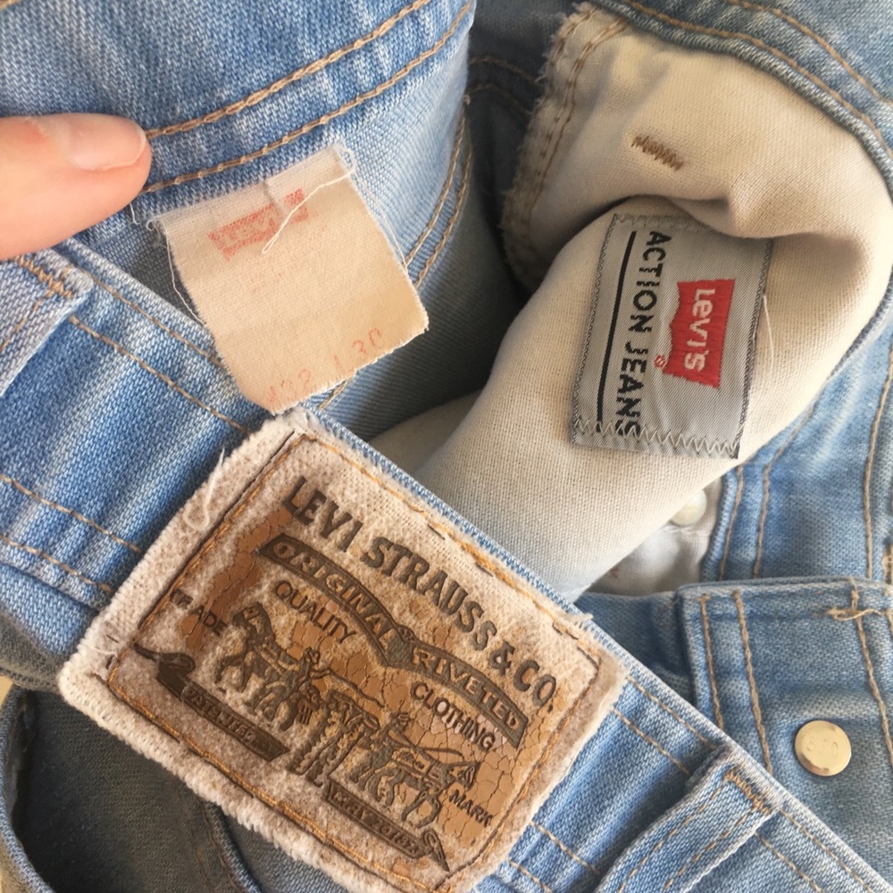 Vintage 70s M/L Stretch Levi's Jeans Ankle Straight High Waisted - Picture 6 of 8
